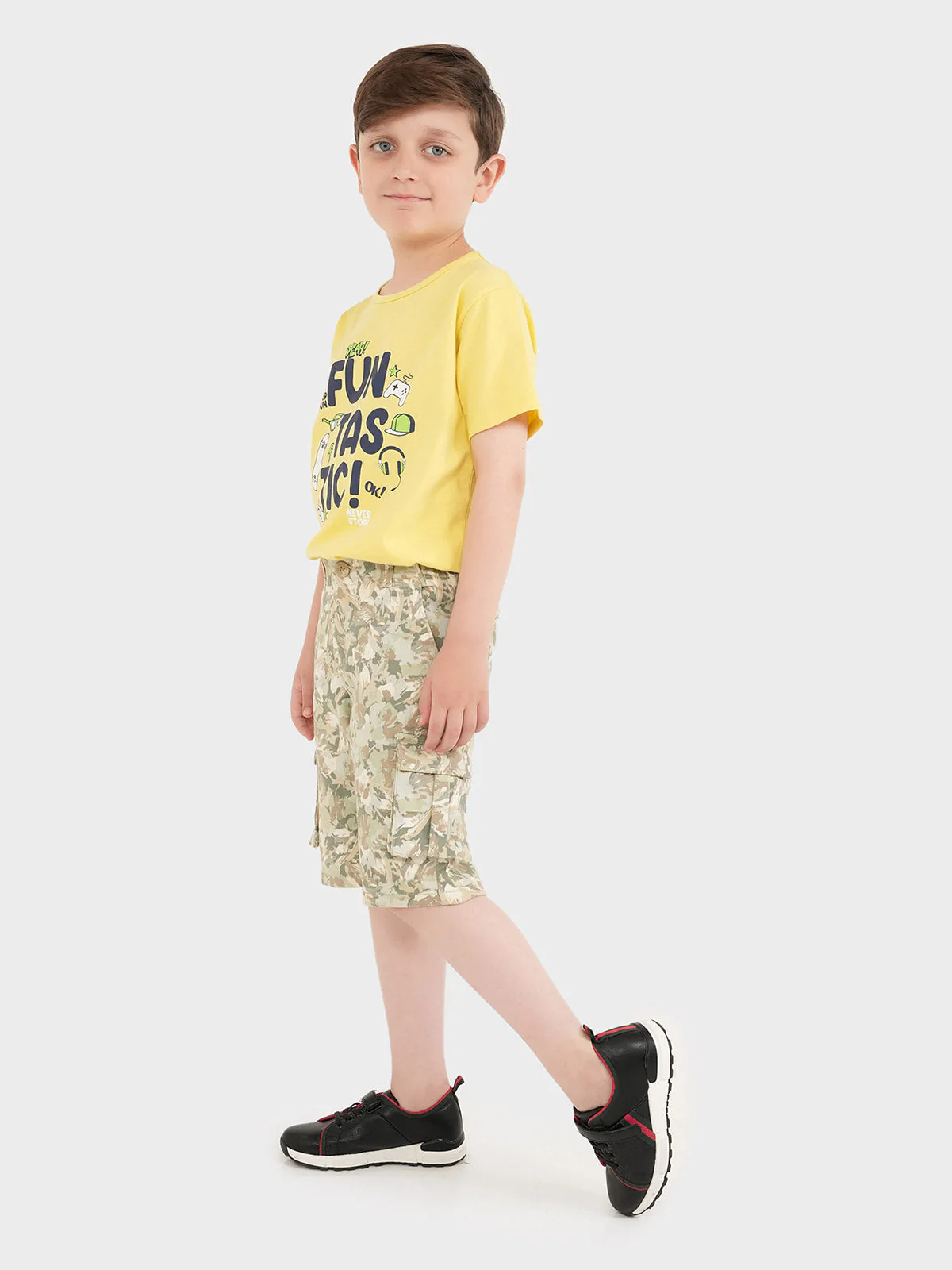 "ADRINA" Cotton Camouflage Shorts - Image 2