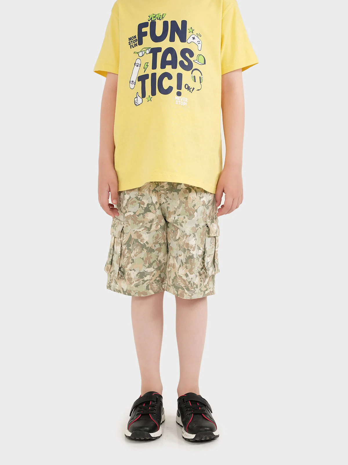"ADRINA" Cotton Camouflage Shorts - Image 3