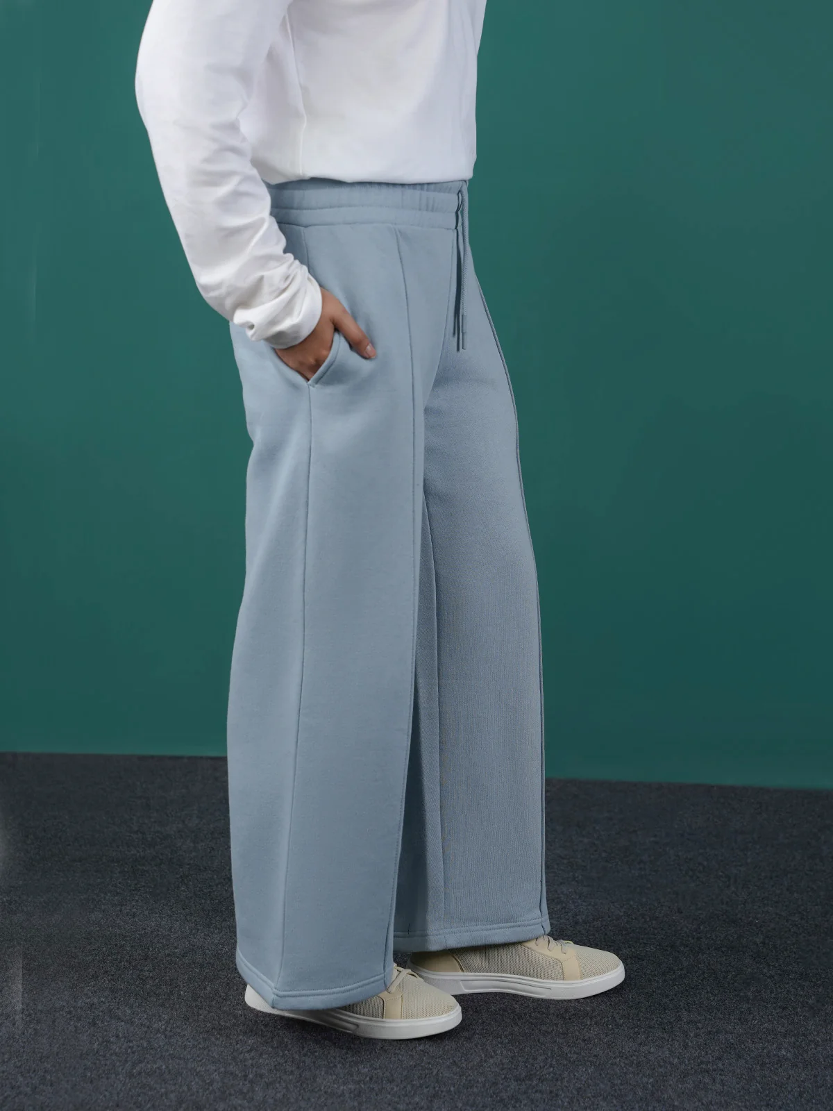 "ARNAUD" Warm Wide Leg Fleece Trouser - Image 2