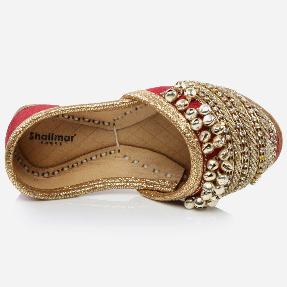 Baby Infants Metallic Detailing Traditional Indian Handmade Leather Khussa Jutti Mojari Children Pumps Shoes Size 1-10 UK Child - Image 4