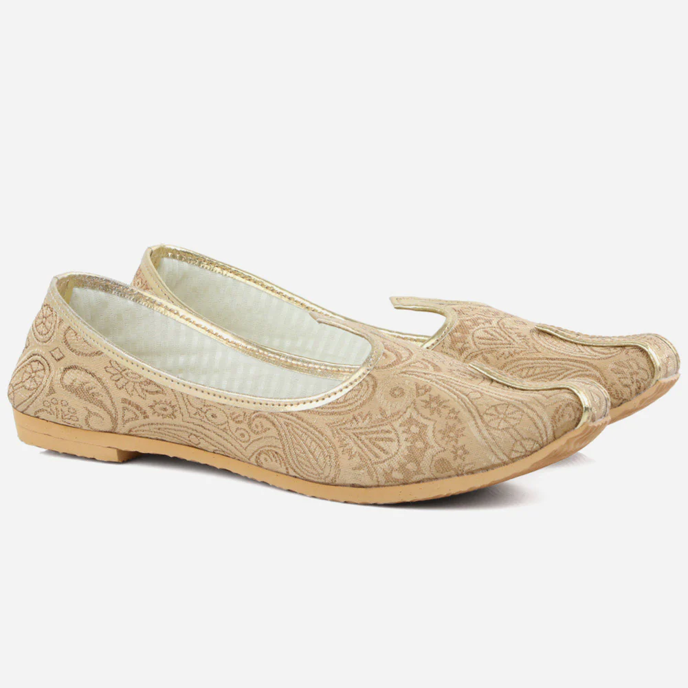 Boys Kids Traditional Leather Handmade Indian Khussa Wedding Flat Slip-ons Handcrafted Jotis Mojaris Shoes - Image 2