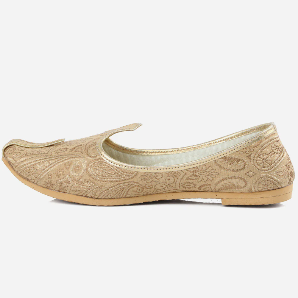 Boys Kids Traditional Leather Handmade Indian Khussa Wedding Flat Slip-ons Handcrafted Jotis Mojaris Shoes - Image 3