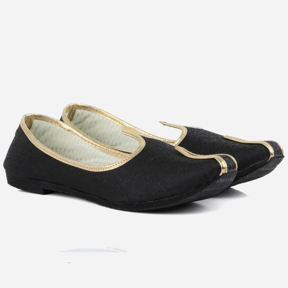 Boys Kids Traditional Leather Handmade Indian Khussa Wedding Flat Slip-ons Handcrafted Jotis Mojaris Shoes - Image 2