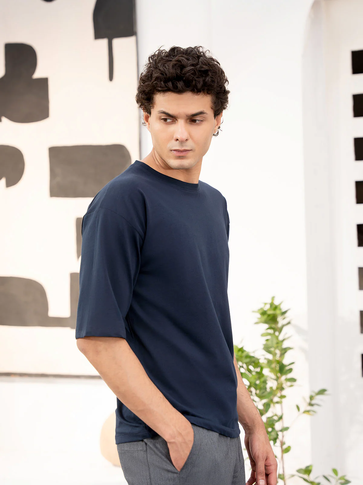"BRIGGS" Drop Shoulder Basic T-Shirt - Image 3