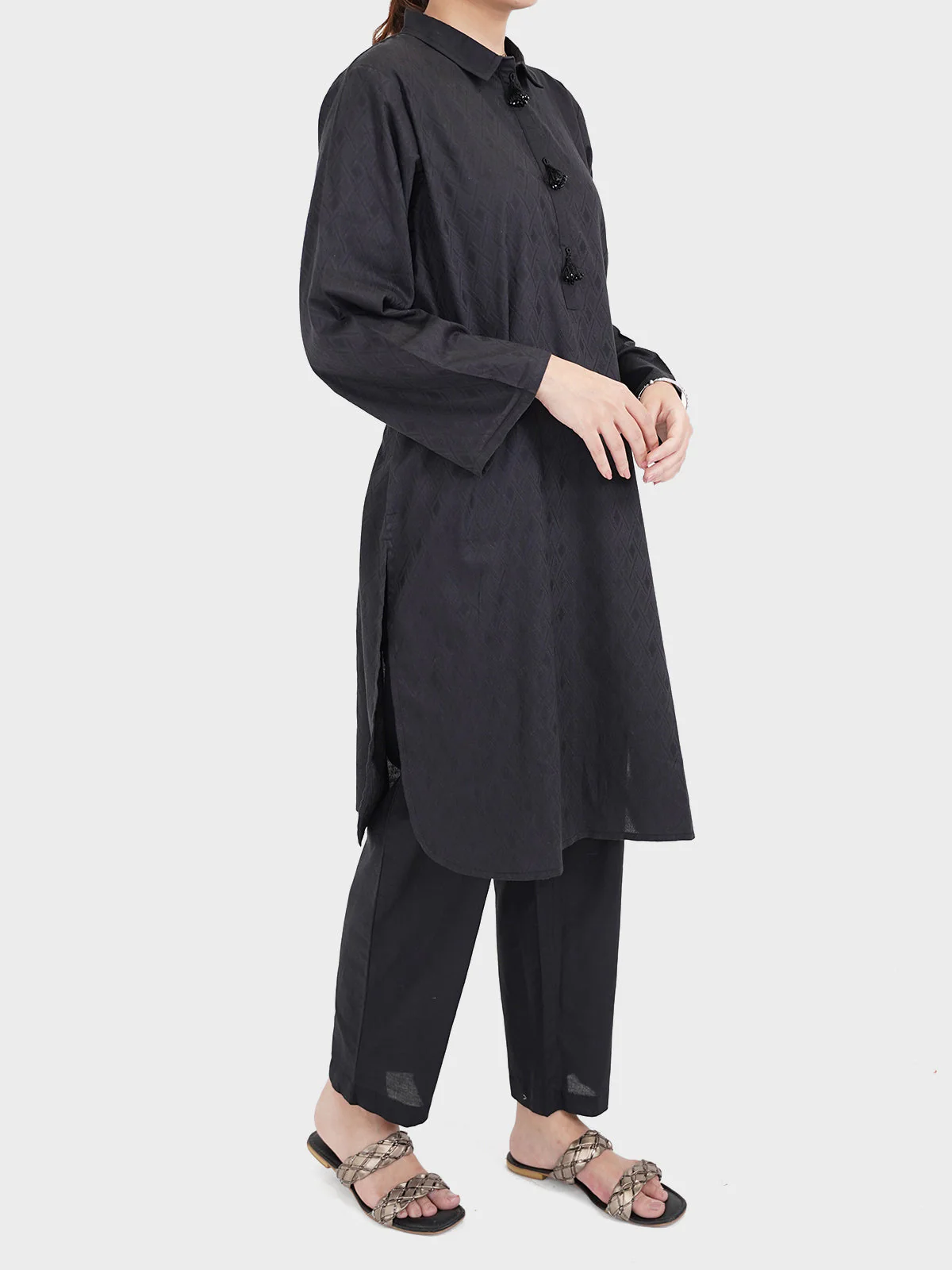 "CHIHARU" Self Jacquard Two Piece Suit - Image 4
