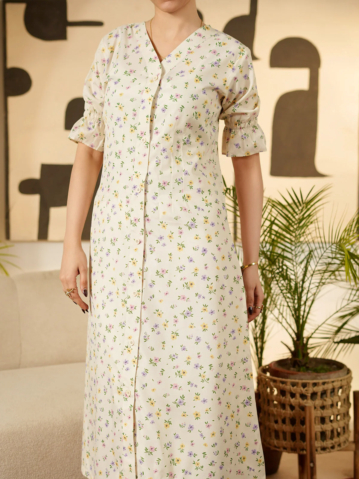 "COYNE" Regular Fit Cotton Dress - Image 5