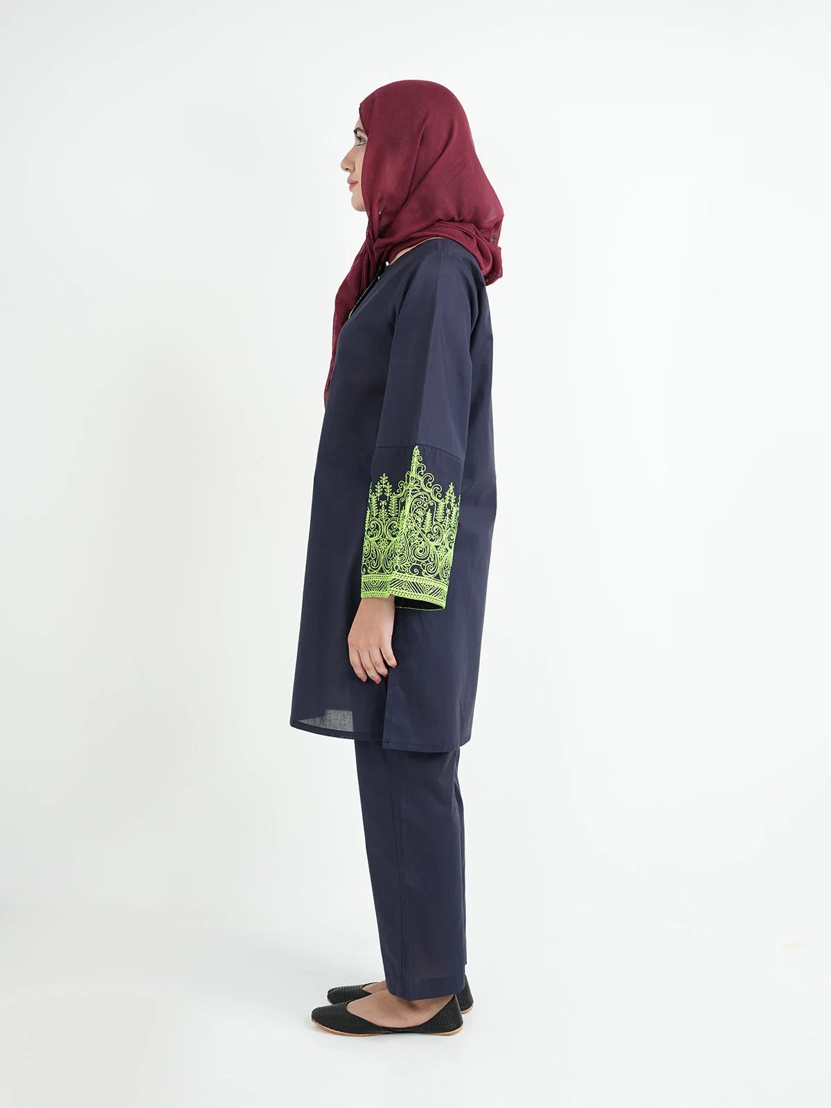 "DAMARIS" Embroidery Cambric Two Piece Suit - Image 2
