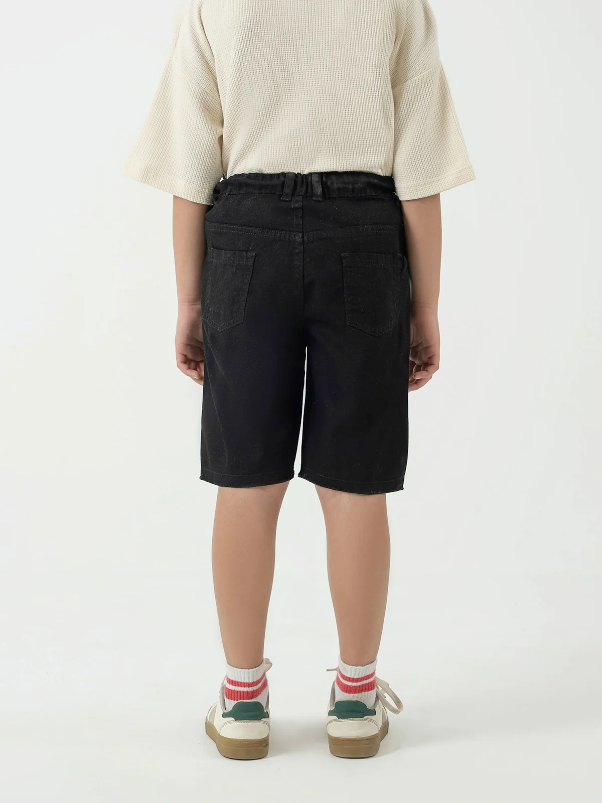 "DHRITI" Regular Fit Denim Shorts - Image 4