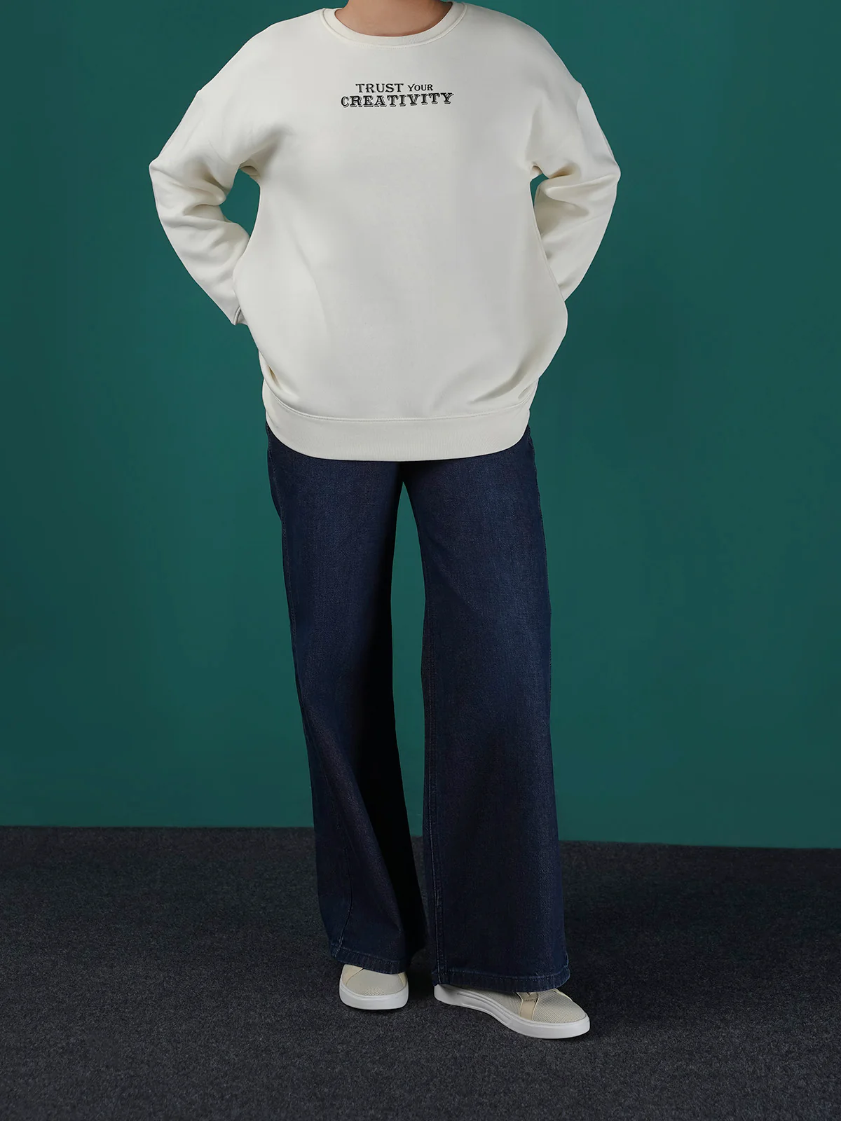 "DIANDRA" Cozy Graphic Fleece Sweatshirt - Image 2