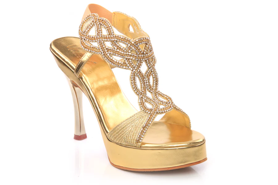 Embellished Cross-over Strap Platform Sandal