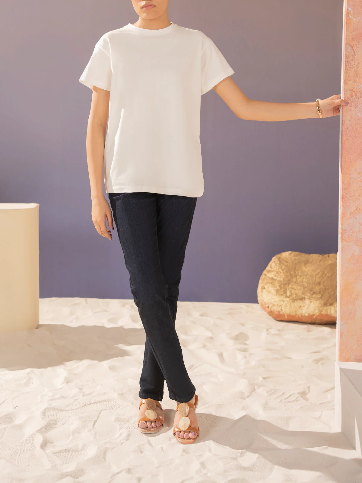 "FENIX" Solid Slim Fit Denim Pant - Image 2