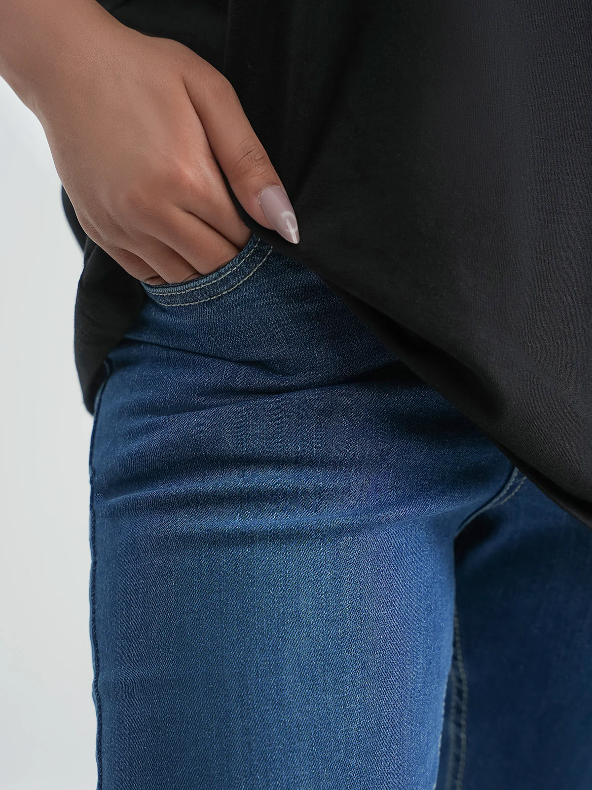 "FENIX" Solid Slim Fit Denim Pant - Image 3
