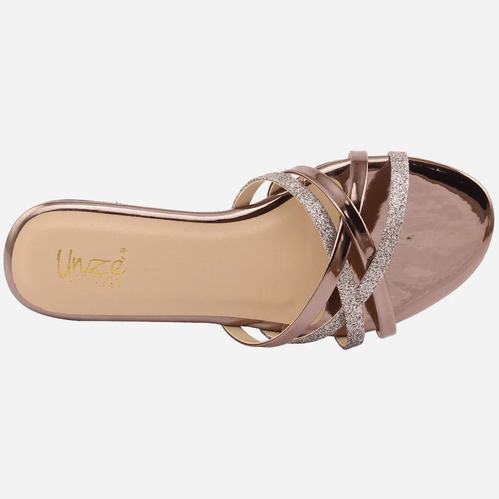 Girl’s "TIANA" Cross Straps Glittery Slippers - Image 4