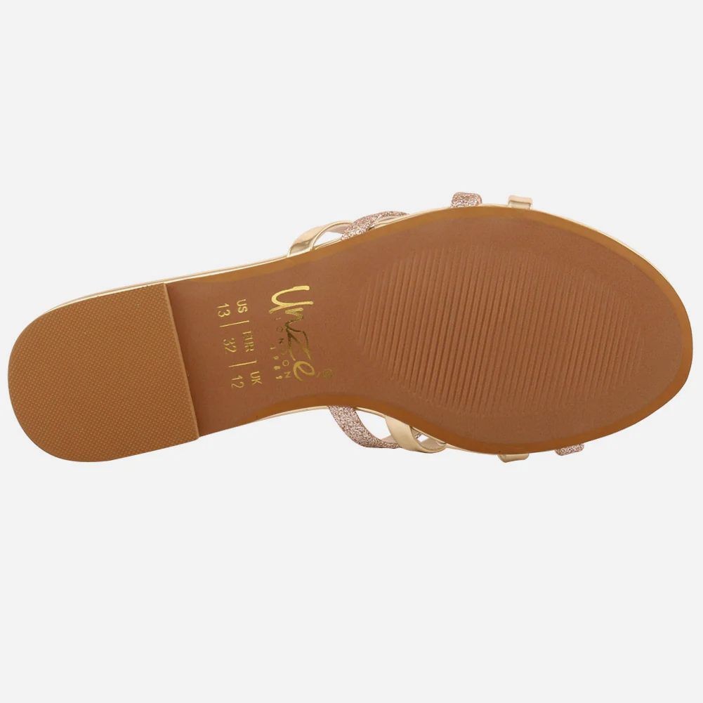 Girl’s "TIANA" Cross Straps Glittery Slippers - Image 5
