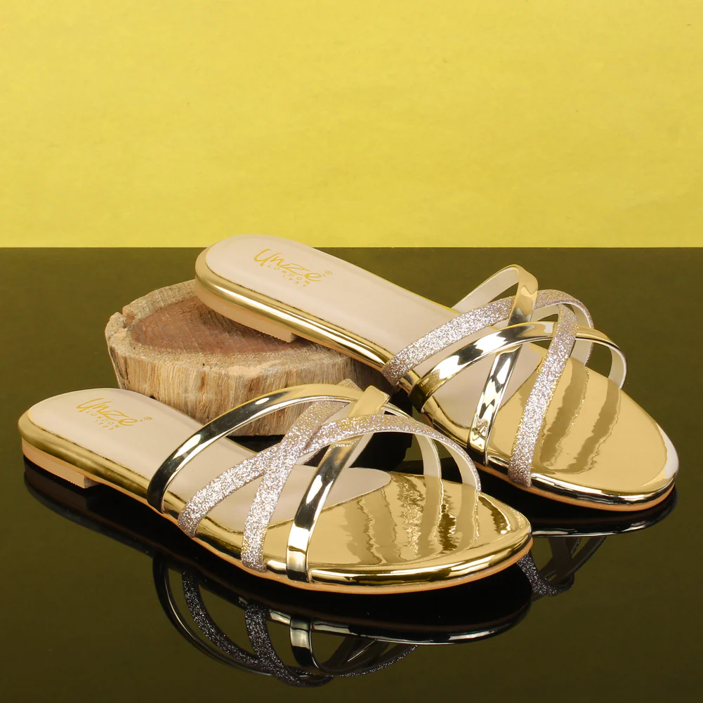 Girl’s "TIANA" Cross Straps Glittery Slippers - Image 6