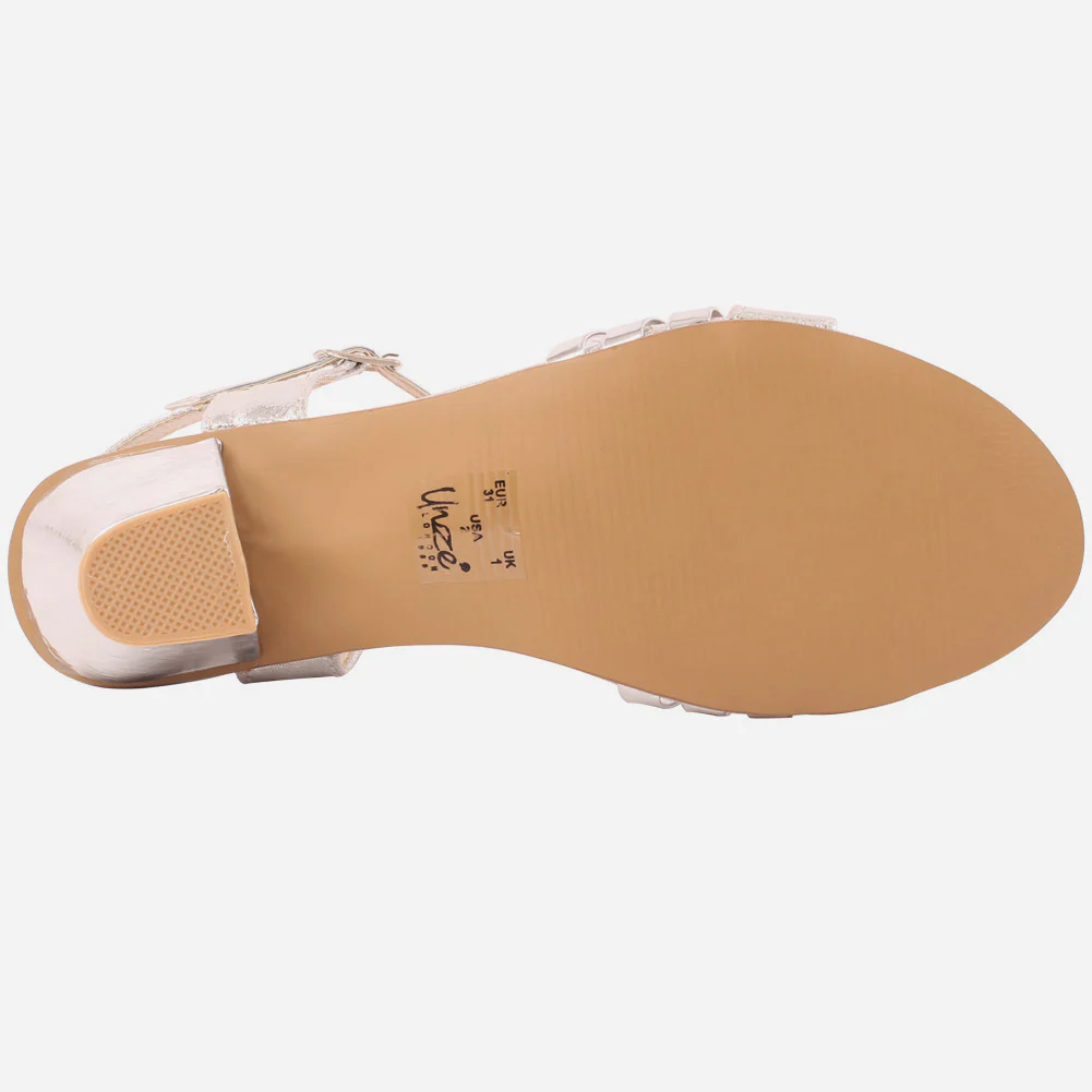 Girl"Kaley" block heel sandals - Image 5