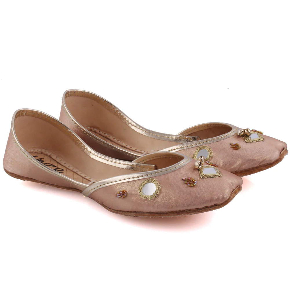 Girls ‘Aurora’ Sheen Khussa Slippers - Image 2