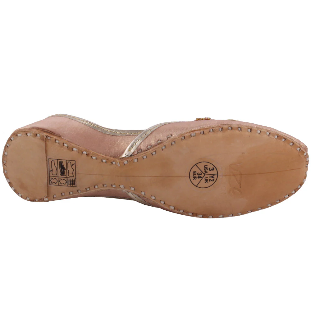 Girls ‘Aurora’ Sheen Khussa Slippers - Image 5