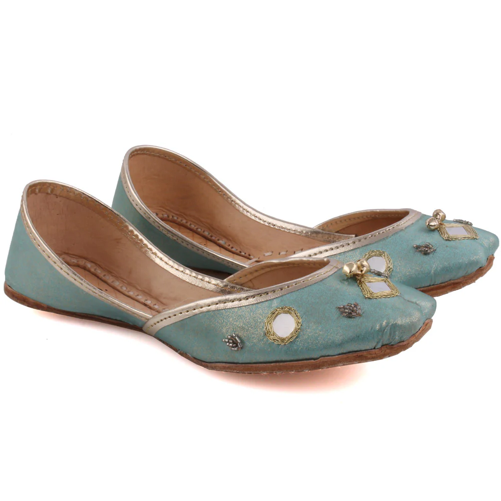 Girls ‘Aurora’ Sheen Khussa Slippers - Image 2