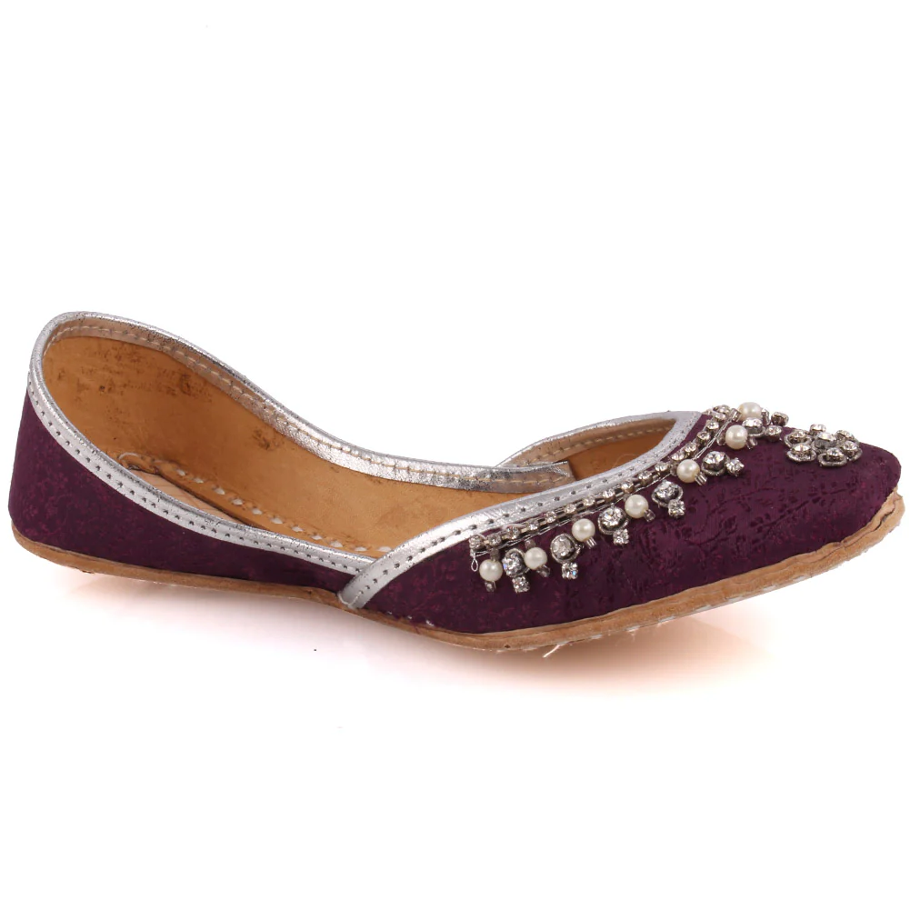 Girls ‘Crown’ Embellished Khussa Slippers
