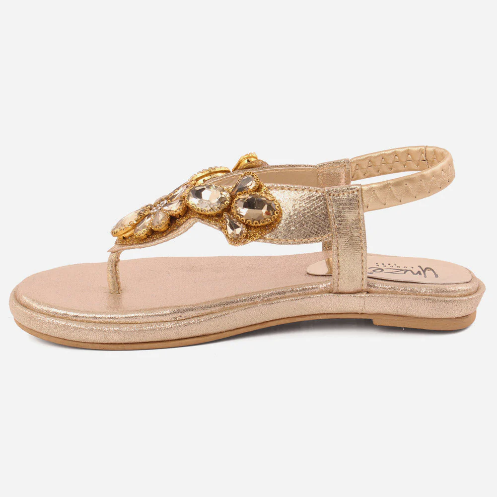 Girls "Gaby" Decorated Flat Sole Sandals - Image 3