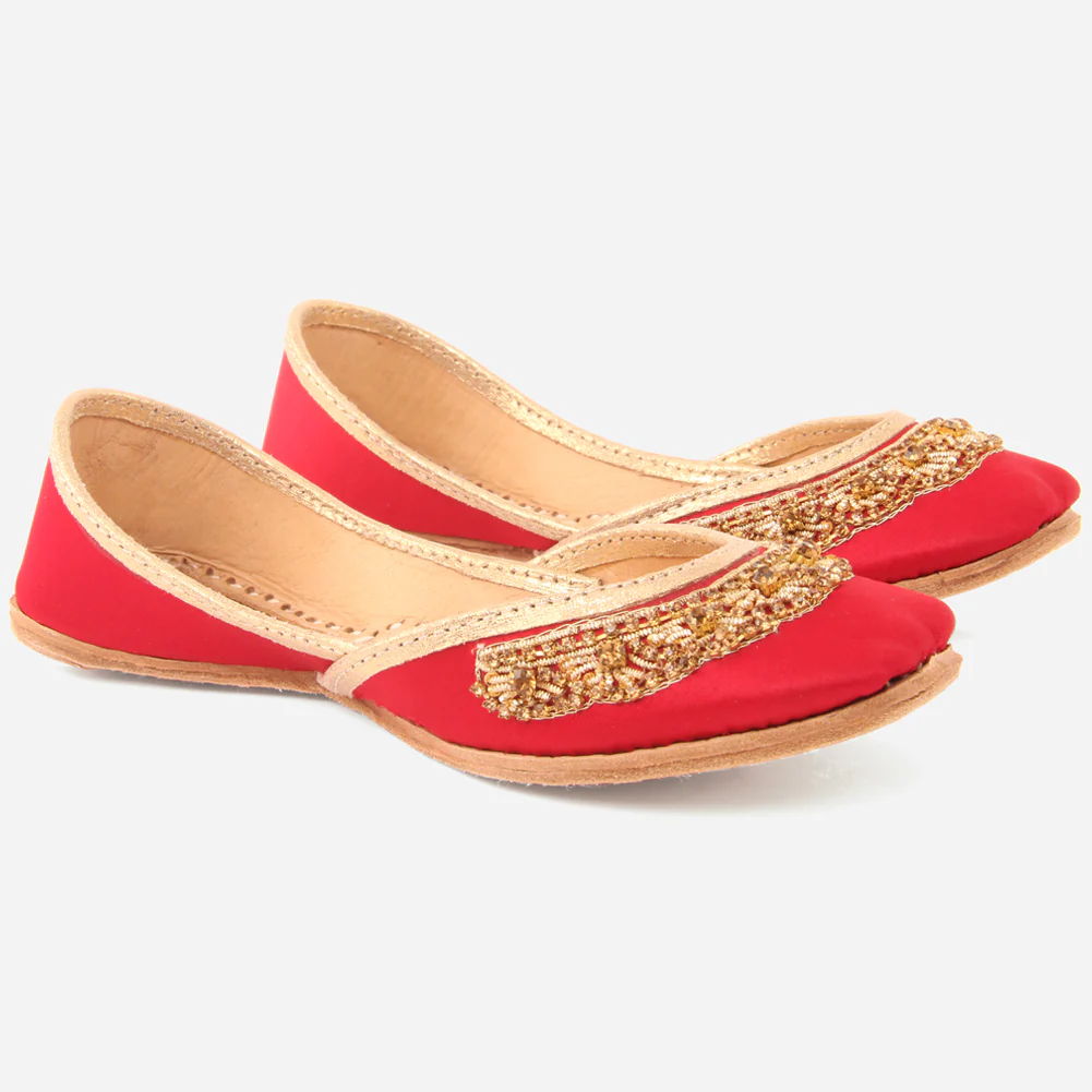 Girls "JASMIN" Embellished Leather Indian Khussa - Image 2
