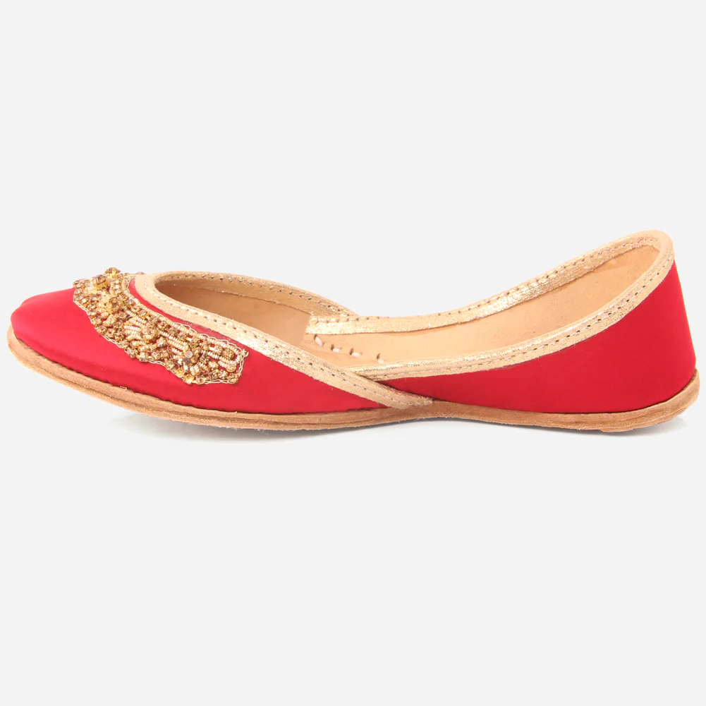 Girls "JASMIN" Embellished Leather Indian Khussa - Image 3