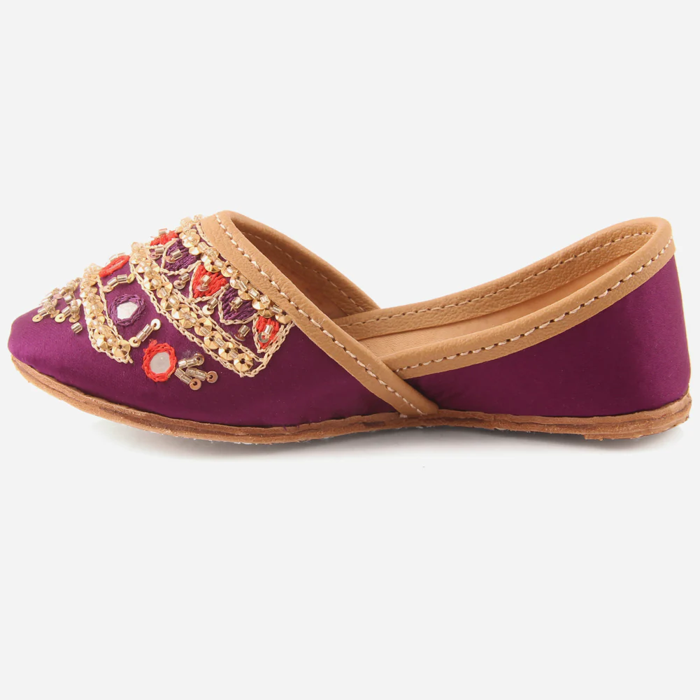 Girls "JINA" Sequins Adorned Indian Khussa - Image 3