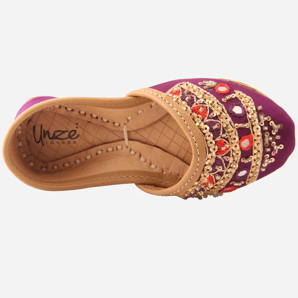 Girls "JINA" Sequins Adorned Indian Khussa - Image 4
