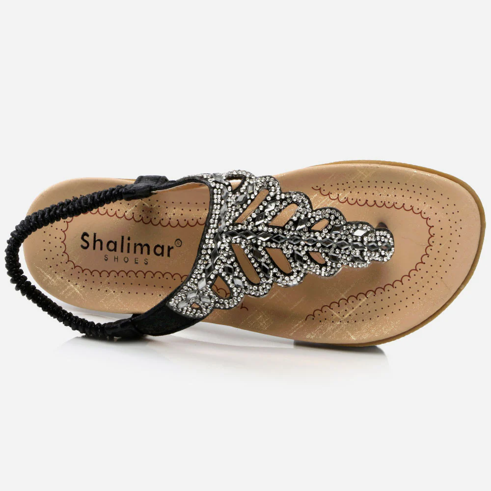 Girls Kids Shimmery Crystals Evening Open Toe Thong Comfy Prom Party Bridesmaid Flats Children Wedding Sandals Shoes Size - Image 4