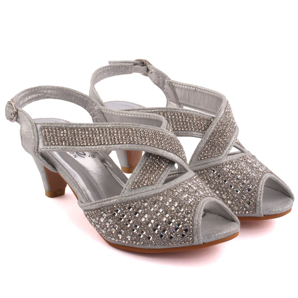Girls ‘Kohinor’ Embellished Party Wedding Sandals - Image 2