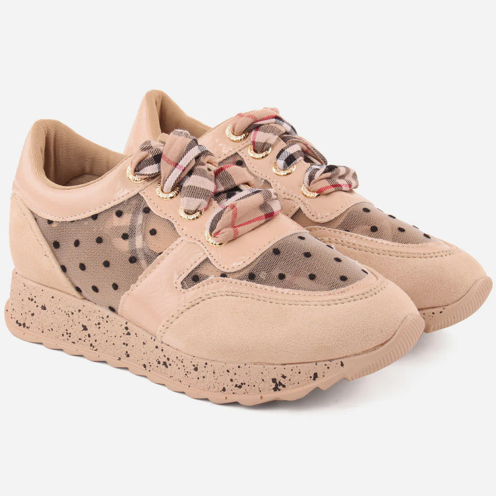 Girls "MILA" Sparkle Lace Up Trainers - Image 2