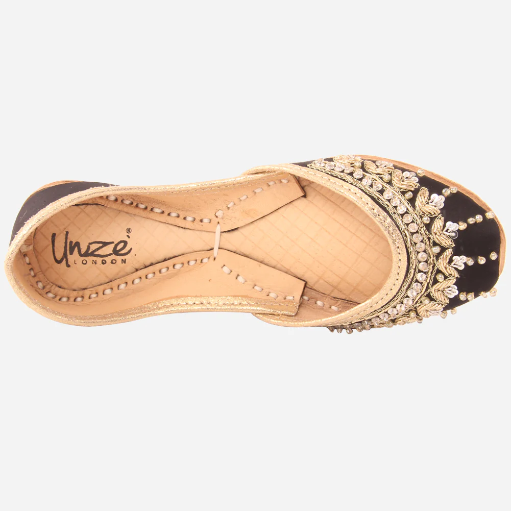 Girls"LORAINE" Handcrafted Leather Indian Khussa - Image 4