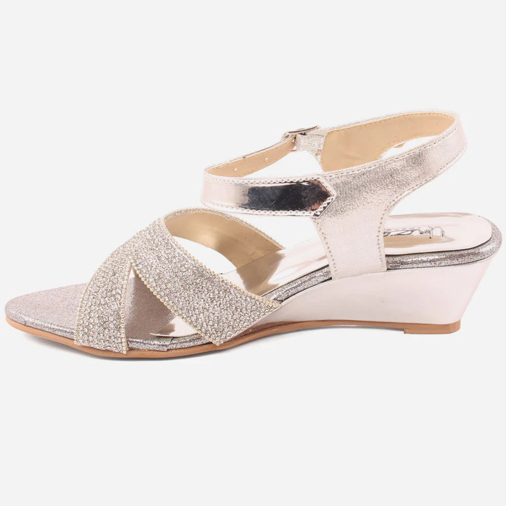 Grils"Jeena"Low heel sparkle Sandals - Image 3
