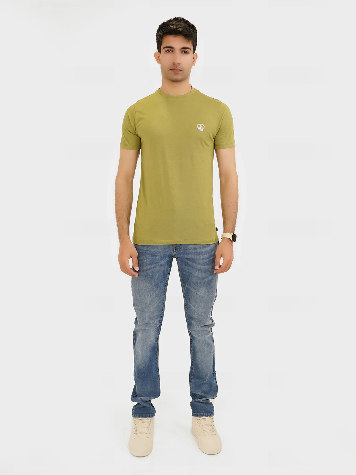 "GUAZ" Crew Neck Slim Fit T-Shirt
