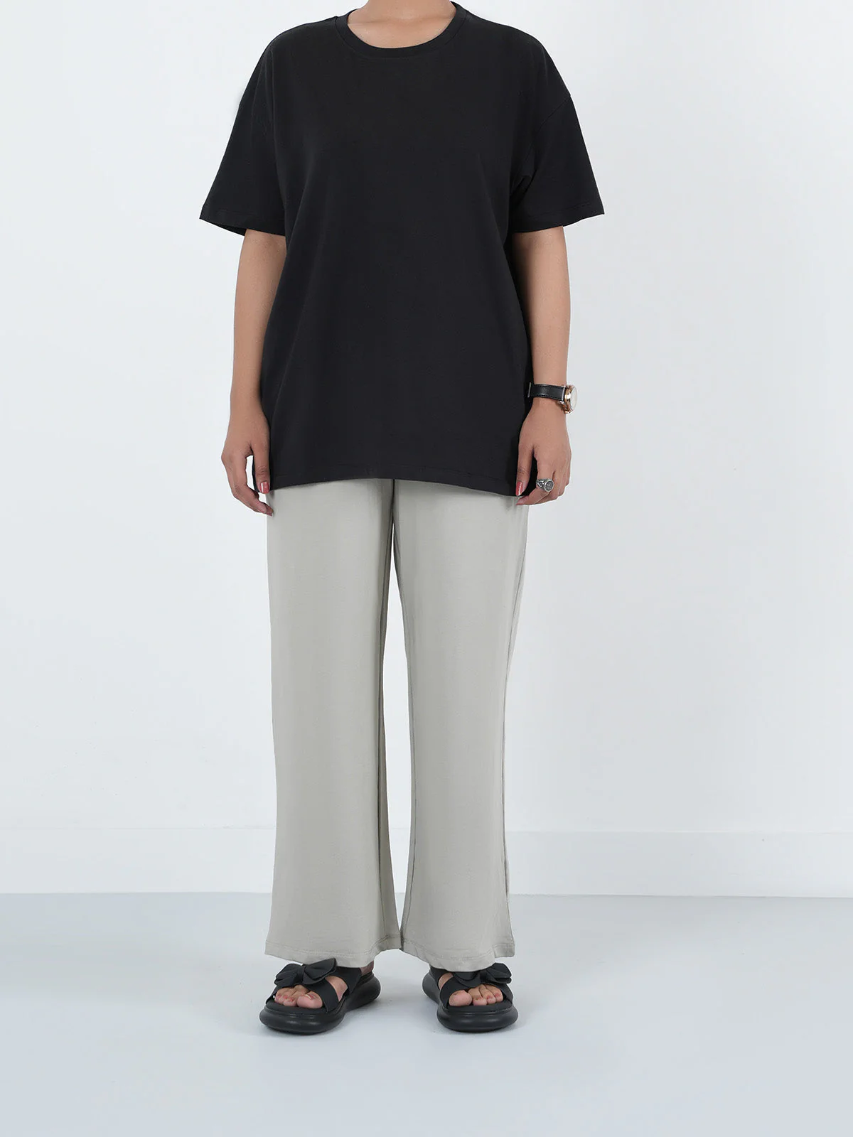 "HOLDEN" Basic Wide leg Knit Trouser - Image 2