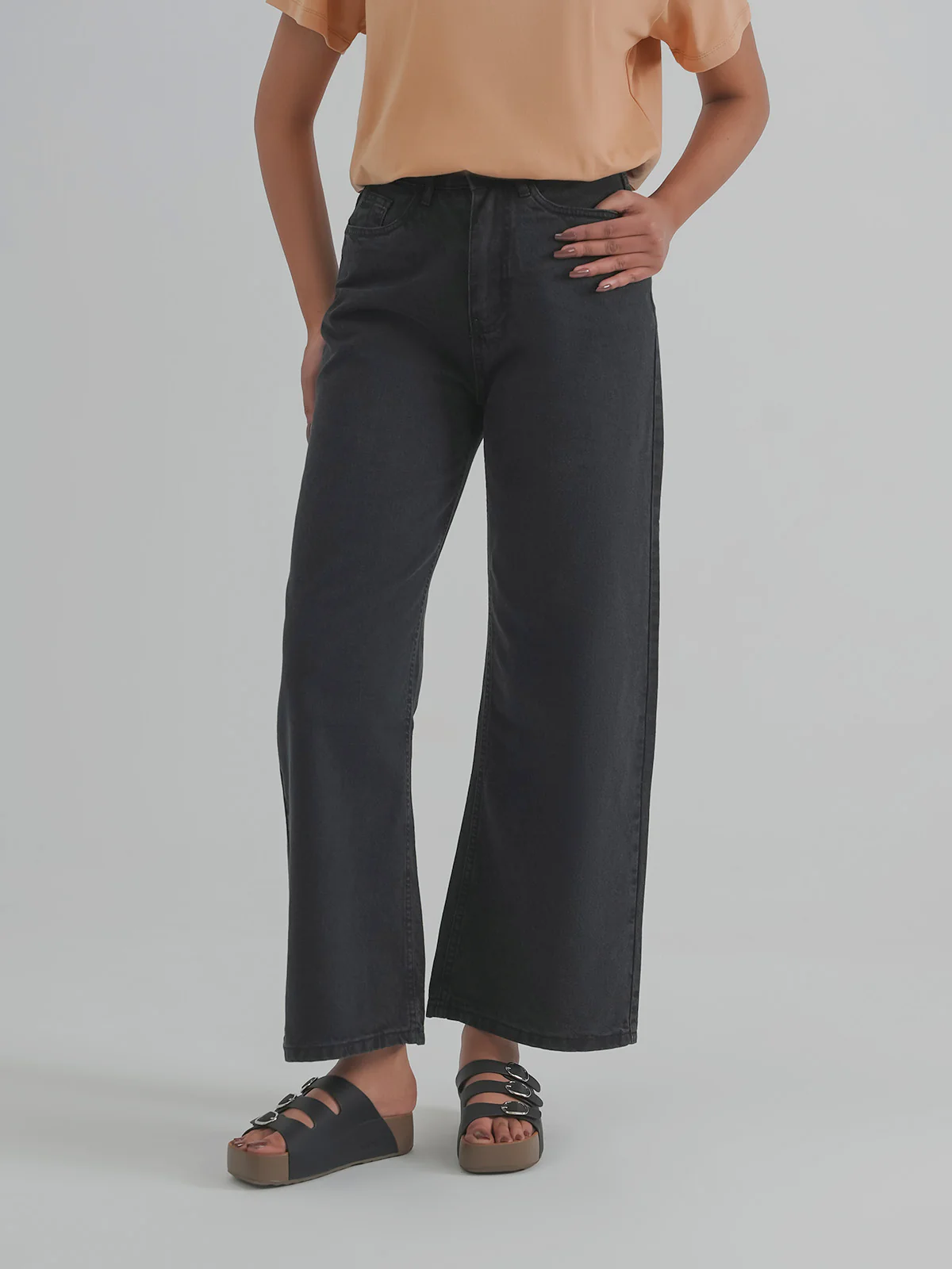 "HOSEA" Wide Leg Denim Pant
