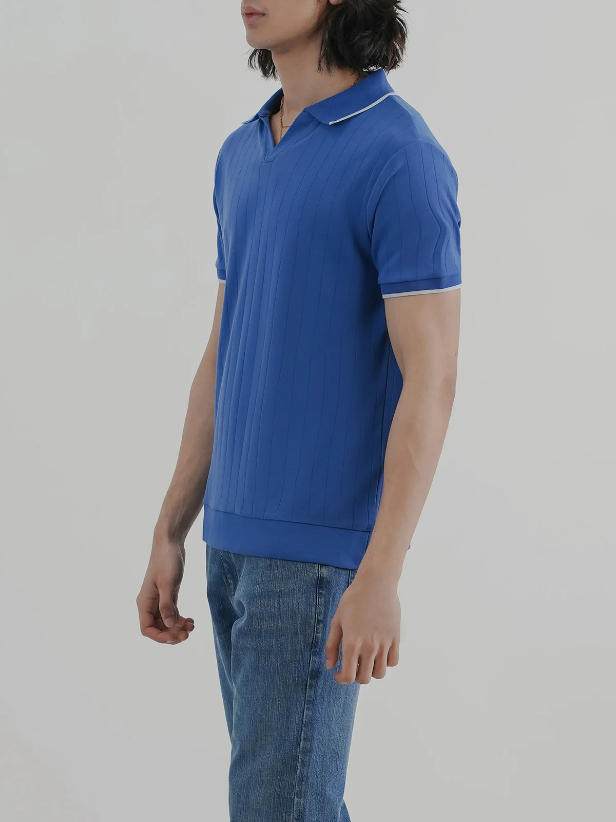 "JACQUE" Regular Fit Textured Polo Shirt - Image 4