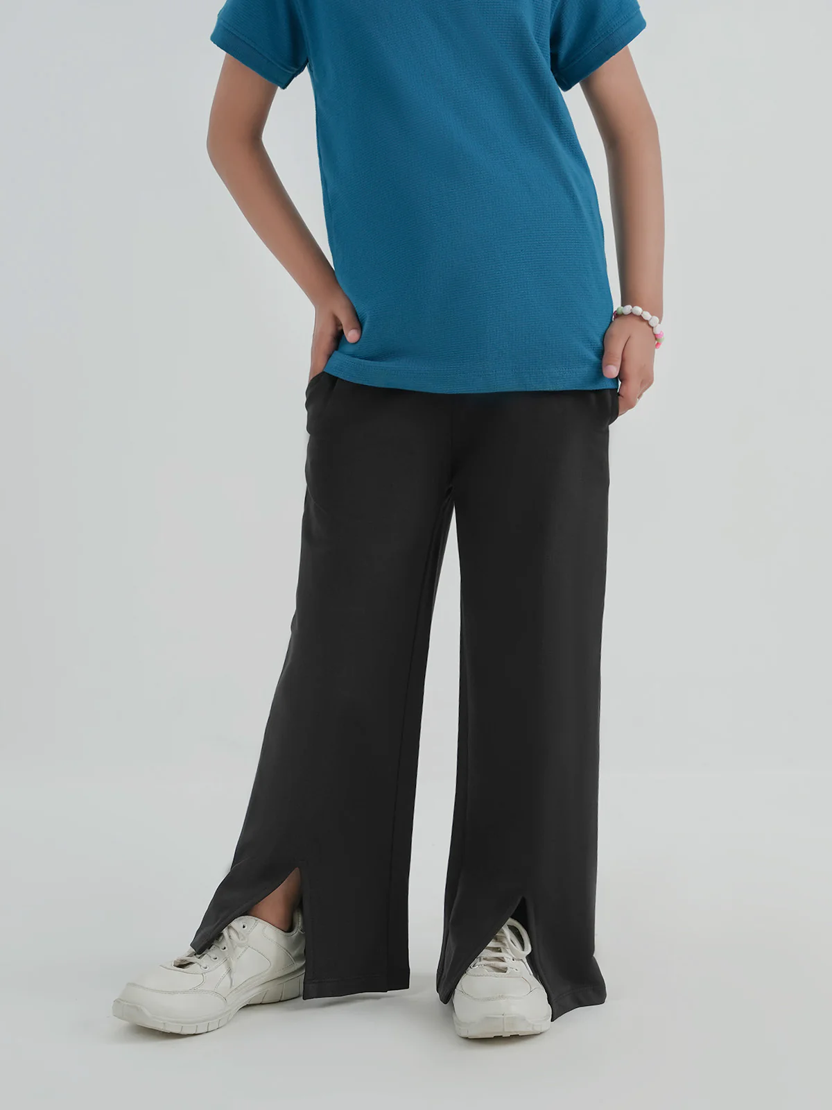 "KEZIA" Solid Terry Knit Plazo Trouser
