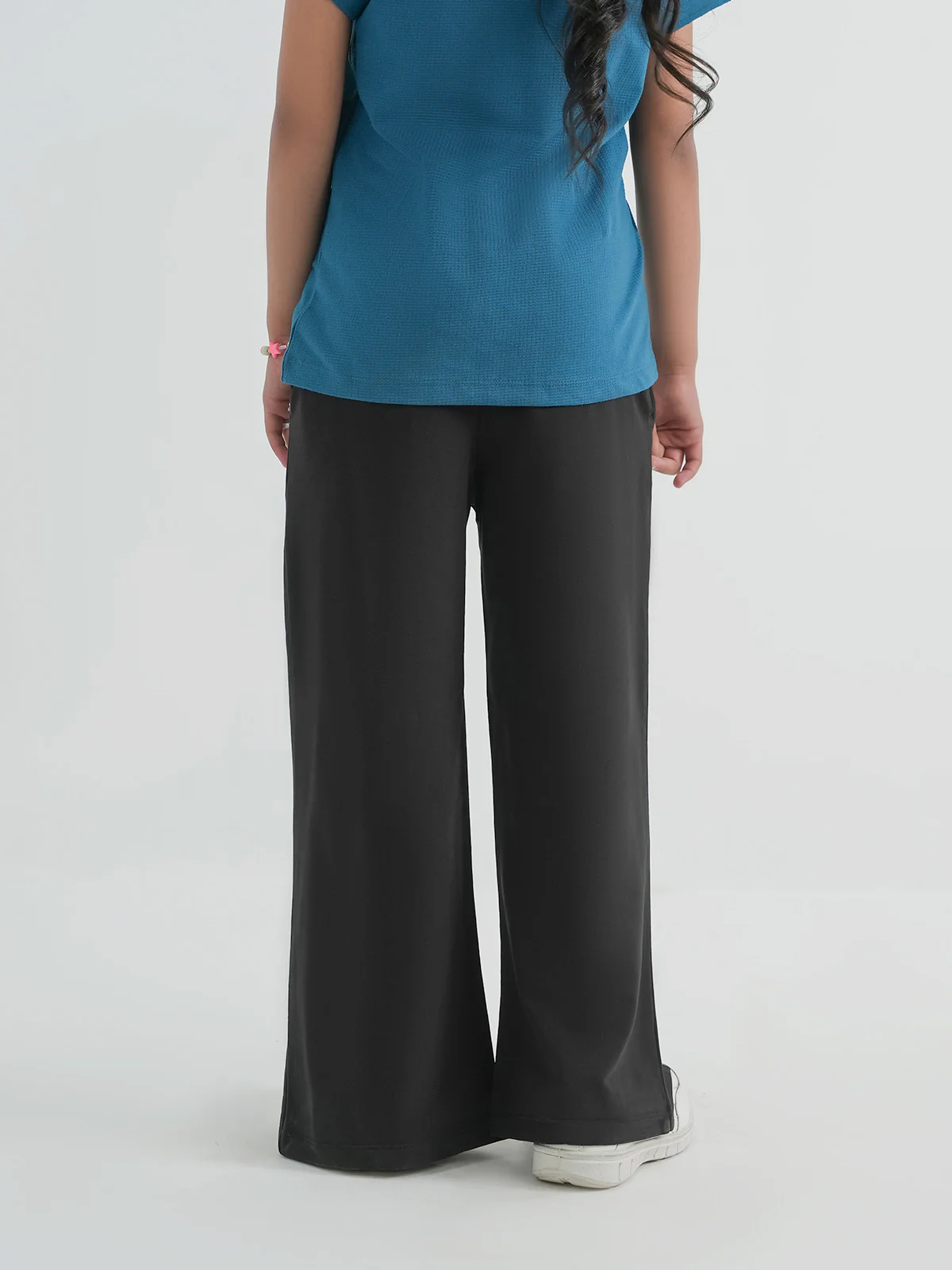 "KEZIA" Solid Terry Knit Plazo Trouser - Image 4