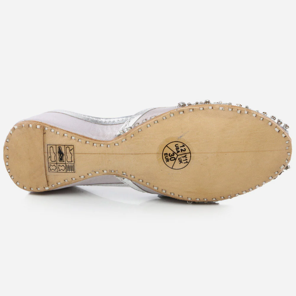 Kids Girls Fancy Evening Wear Indian Handmade Shoes Leather Khussa Juti Mojari Children Flat Slip-ons Sizes 11 UK – 5 UK - Image 5