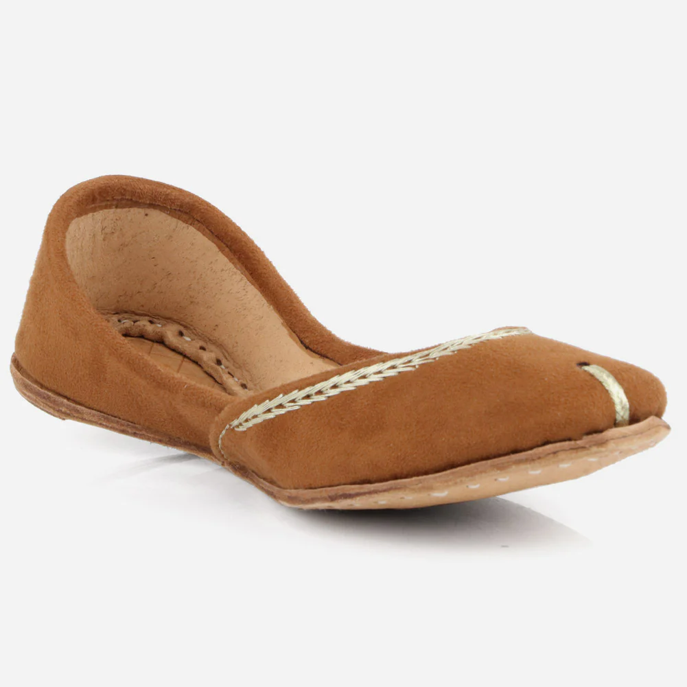 Kids Girls Velvet Detailing Traditional Indian Handmade Leather Khussa Jutti Mojari Children Pumps Shoes Size 11-5 UK Child