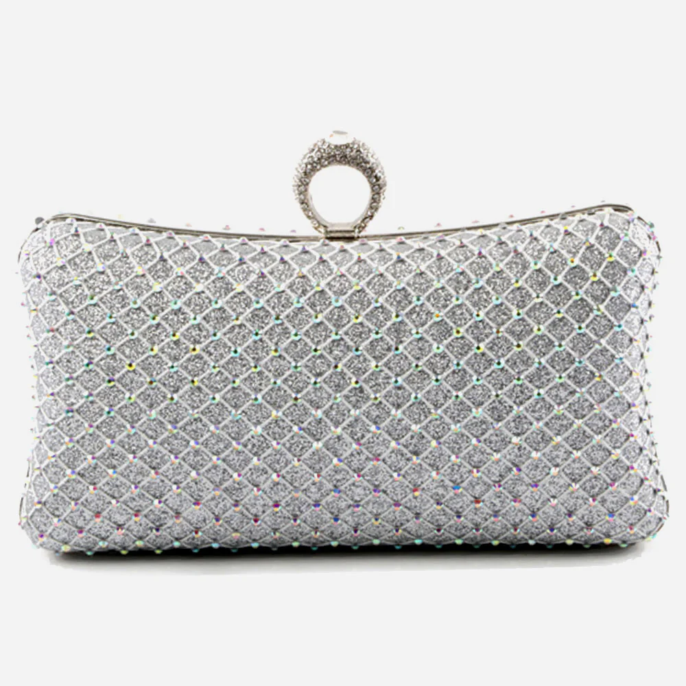Ladies Evening Clutch Bag Hard Case Shimmery Wedding Handbag Prom Purse Shimmery Hard Case Party Bags Birthday Gifts for Her - Image 3