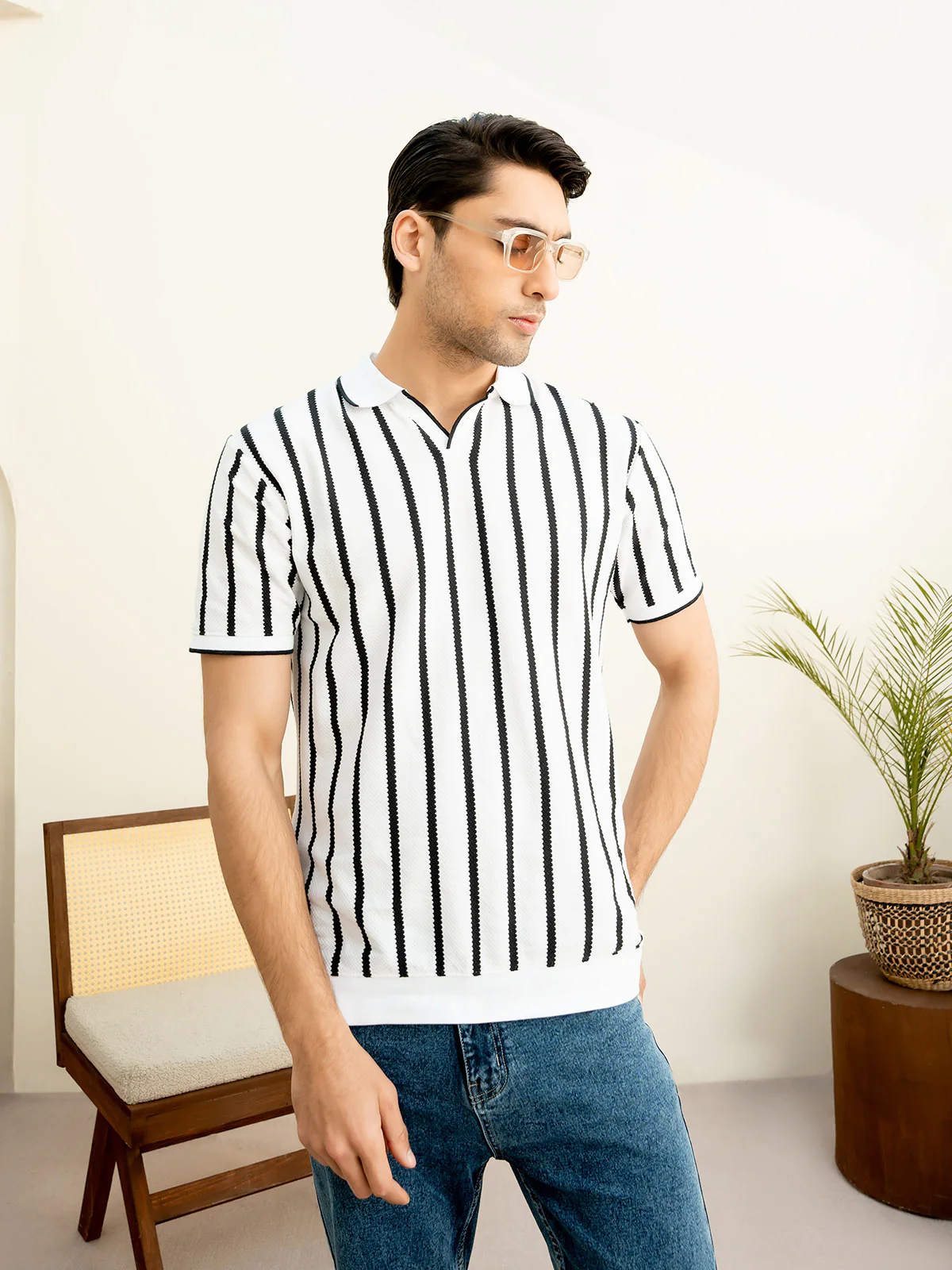 "MATEO" Regular Fit Jacquard Polo Shirt