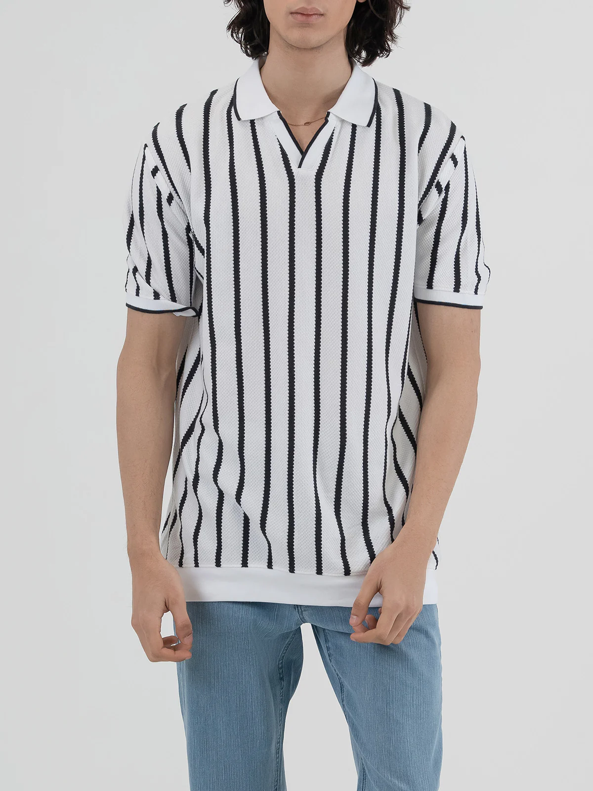 "MATEO" Regular Fit Jacquard Polo Shirt - Image 2
