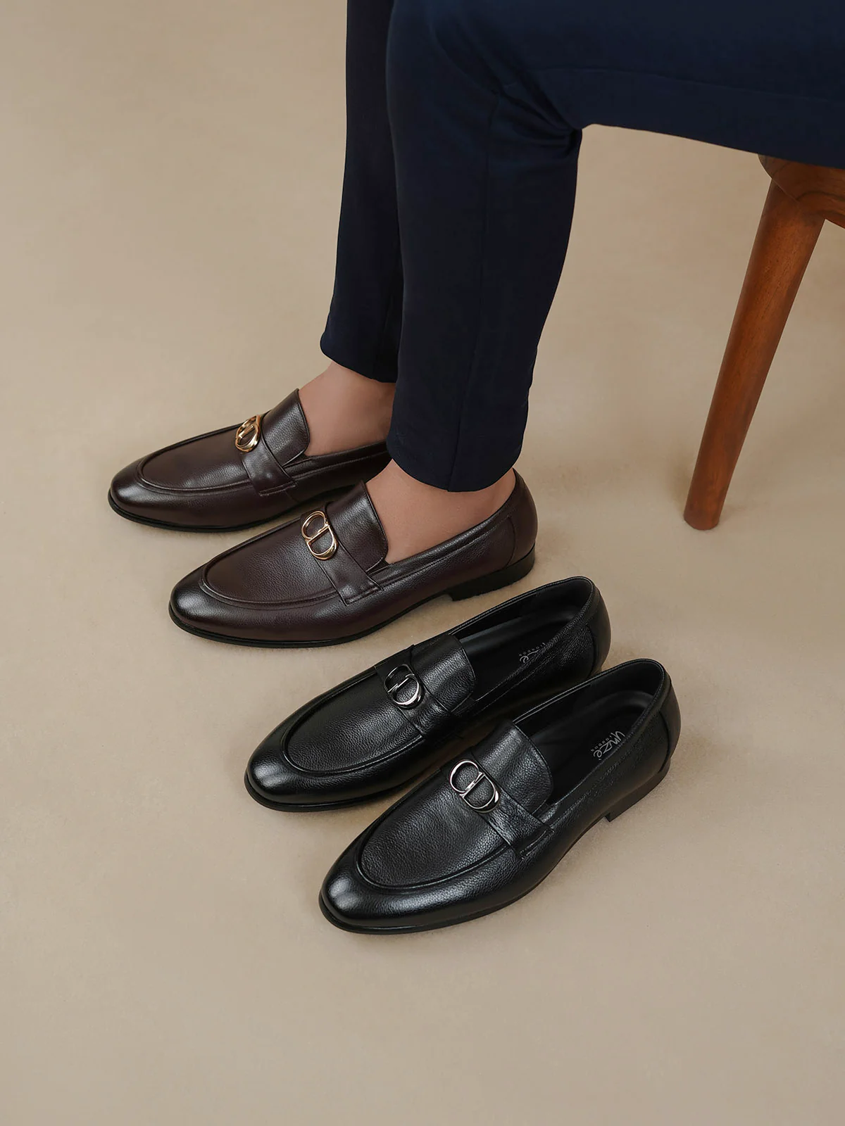 Men "ACIANO" Slip On Leather Formal Shoes - Image 3