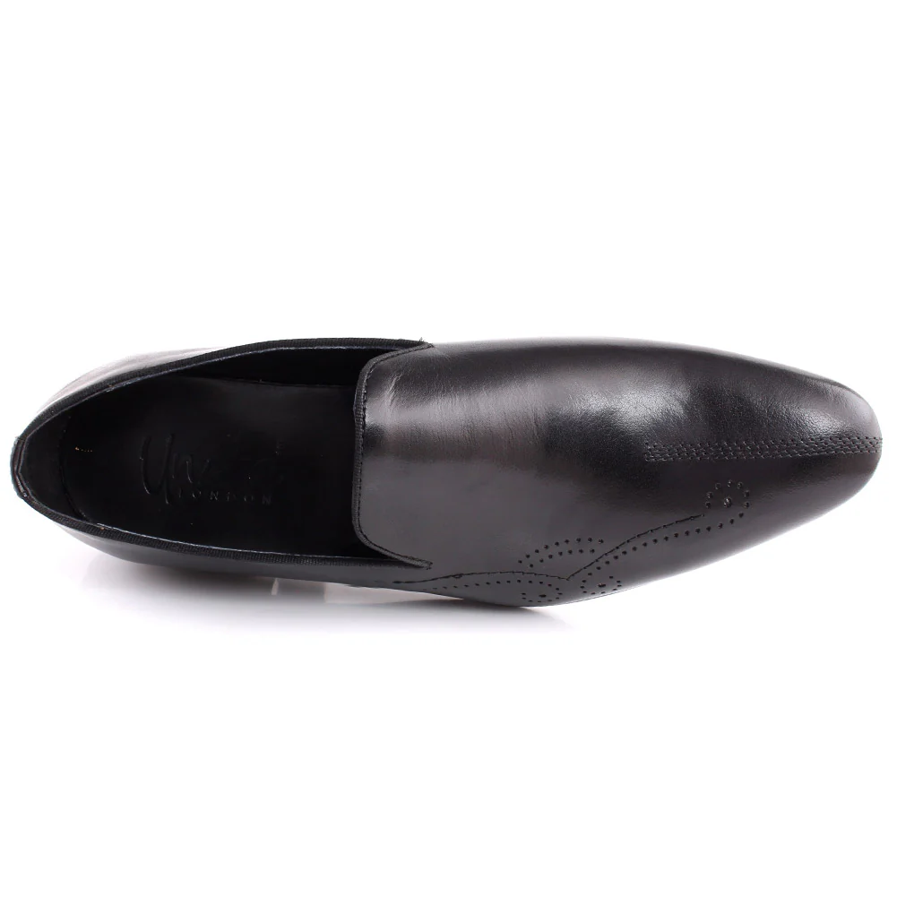 Men “ALDRICH”  Cap Toe Perforated Design Slip On Loafer Shoes - Image 4
