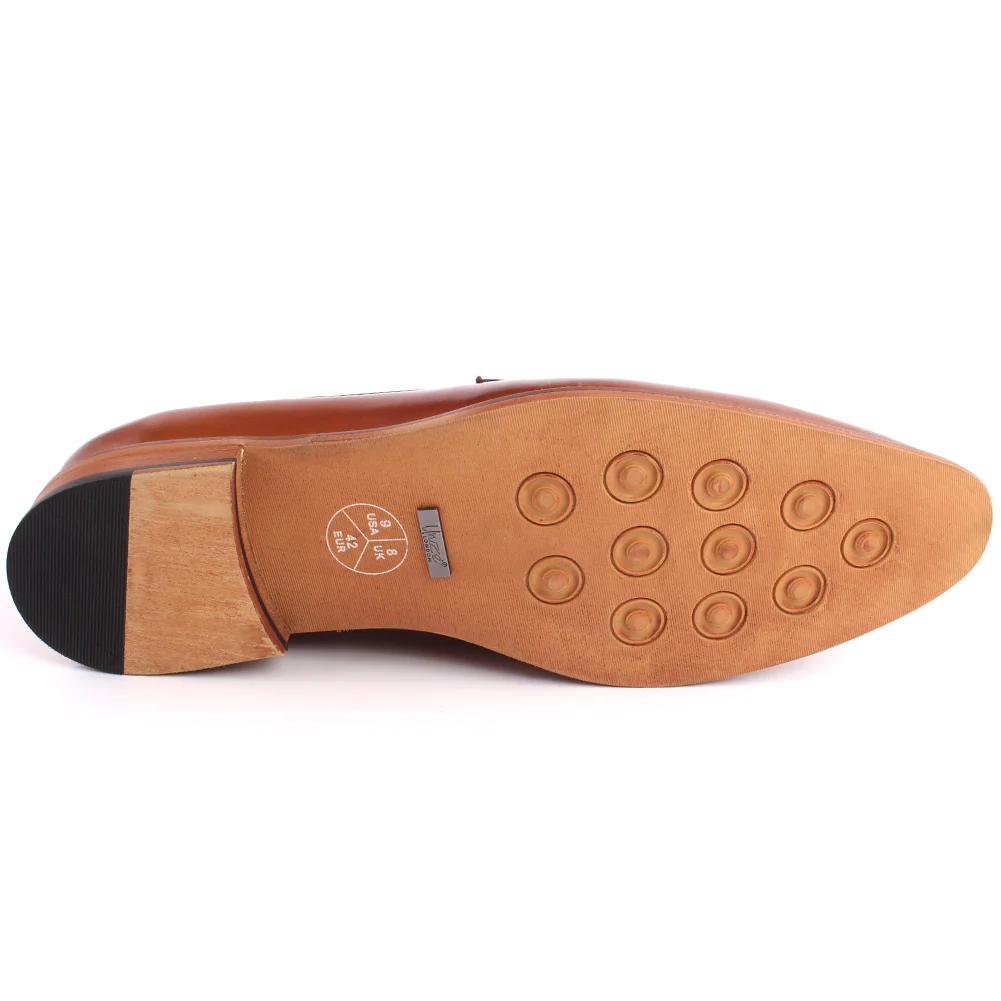 Men āERROLā Embossed Woven And Tassel Detailed Moc Toe Loafer Shoes - Image 5