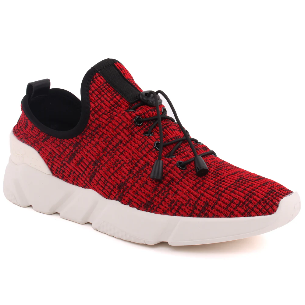 Men “EVO” Designed Knitted Upper Lace Up Trainer Shoes