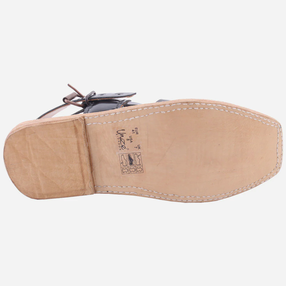 Men "FABIAN" Full Leather Traditional Casual Peshawari Sandals with Buckle Closure - Image 5